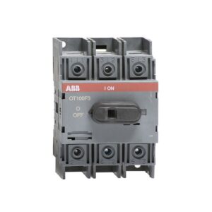 Μονωμένος αποζεύκτης ABB OT100F3 100A 3P για ράγα DIN, χωρίς λαβή, κατάλληλος για ασφαλή απομόνωση κυκλωμάτων σε πίνακες