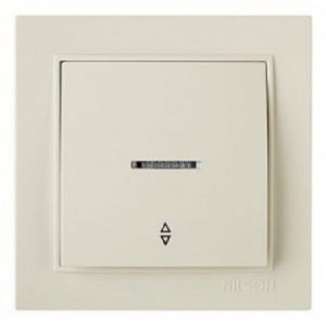 Διακόπτης αλε-ρετούρ με Φως 10A, 230V, IP20 σειρά Thor κρέμα από τον κατασκευαστή Nilson. - Διακόπτες, Αλε-ρετούρ