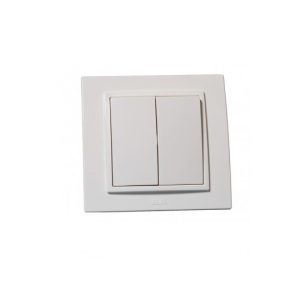 Διακόπτης διπλός, 10A, 230V, 50Hz, IP20, σειρά Zena Natural, λευκό, από τον κατασκευαστή EL-BI Electric.