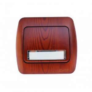 Μπουτόν Κουδουνιού με ετικέτα 10A 230V IP20 σειρά Zirve Woodline κεράσι από τον κατασκευαστή EL-BI Electric.