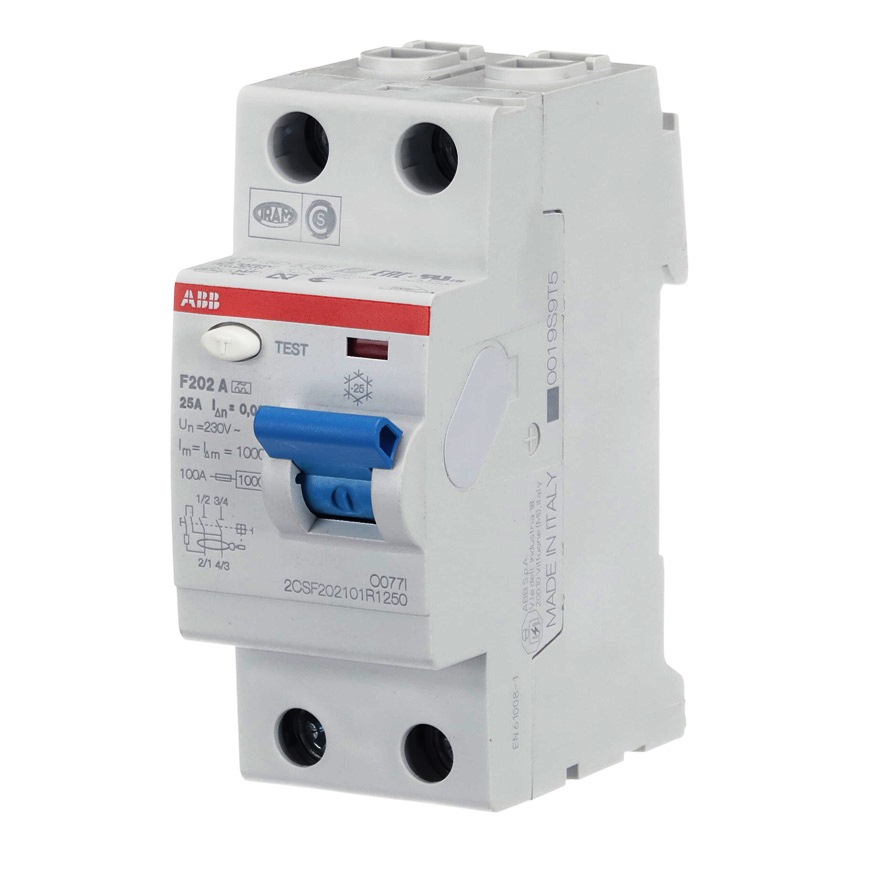 Βλαβη τρεχουσα προστασια F202 A-25/0.03 2P 25A 230V ABB