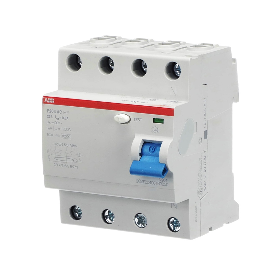Βλάβη προστασίας ρεύματος F204 AC-25/0.3 4P 300mA 25A ABB
