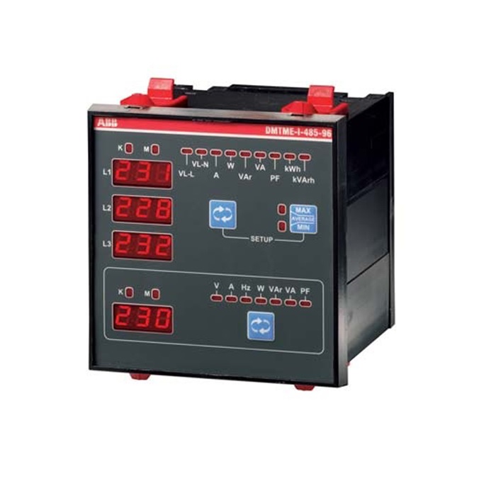 Ψηφιακό πολύμετρο ABB DMTME-I-485-96 με RS485, για πάνελ. Ιδανικό για ακριβή μέτρηση και παρακολούθηση ηλεκτρικών παραμέτρων.
