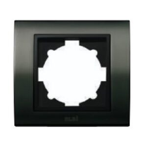 Μονή οριζόντια πλαίσιο για μονάδες πριζών και διακοπτών σε χρώμα μαύρο περλέ Zena Platin ELBI