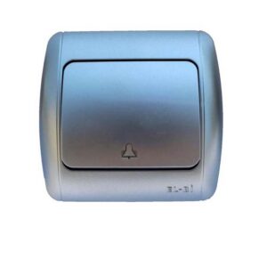 Μπουτόν κουδουνιού ELBI Zirve για κρυφή εγκατάσταση, 230V, 10A, πλαστικό, γκρι, ιδανικό για οικιακές και επαγγελματικές εφαρμογές.