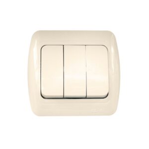 Διακόπτης 3-πλός ELBI σειρά Tuna Fix σε χρώμα κρεμ, για κρυφή εγκατάσταση, τριπολικός 10A/220V, IP20