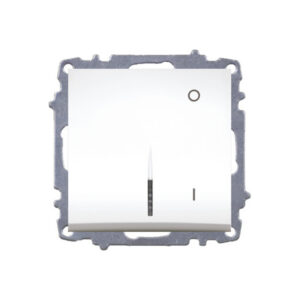 Διπολικός διακόπτης με φως ELBI, συμβατός με σειρές Zena και Vega, για κρυφή εγκατάσταση σε μία κονσόλα, 250V, 16A, λευκό χρώμα.