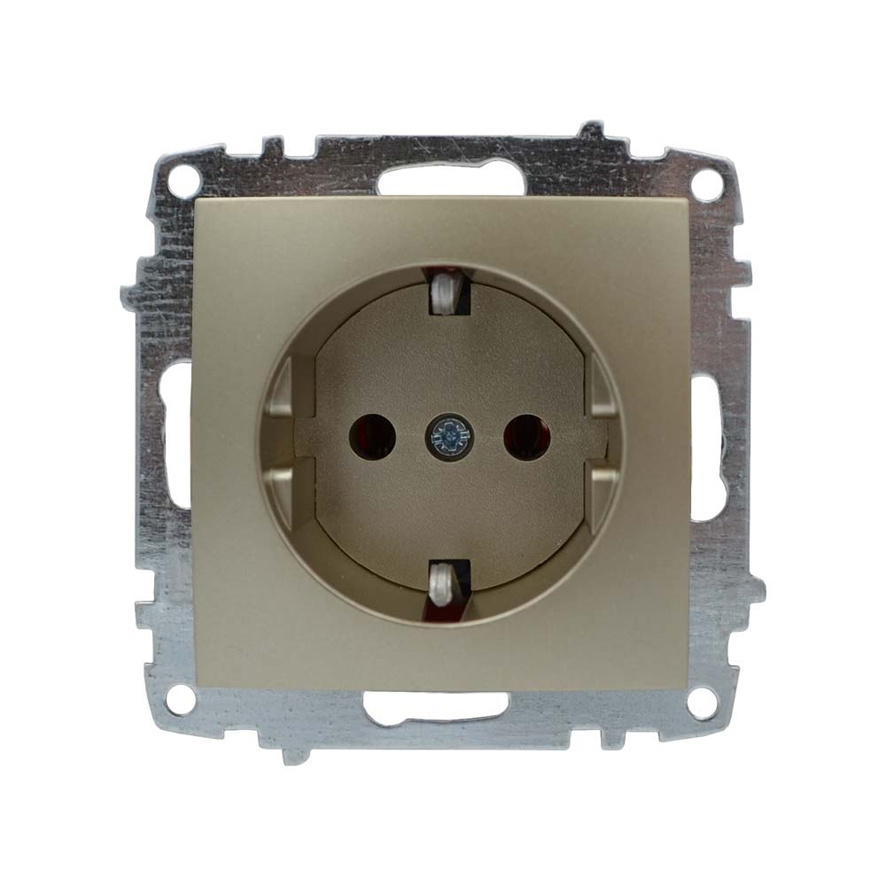 Πρίζα σούκο τιτάνιο ELBI 16A 250V, μονάδα μηχανισμού και κάλυμμα, συμβατή με χρωματιστά πλαίσια σειρών Zena ή Vega, αξιόπιστη και ασφαλής.