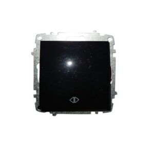 Διακόπτης διασταύρωσης Zena Platin ELBI σε μαύρο χρώμα, χωρίς πλαίσιο και συμβατός με όλες τις κορνίζες Zena Platin. Ιδανικός για έλεγχο φωτισμού από τρία σημεία.