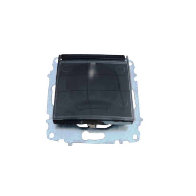 Πρίζα σούκο με καπάκι ονάδα μηχανισμού και κάλυμμα χωρίς πλαίσιο μαύρο Zena Platin ELBI