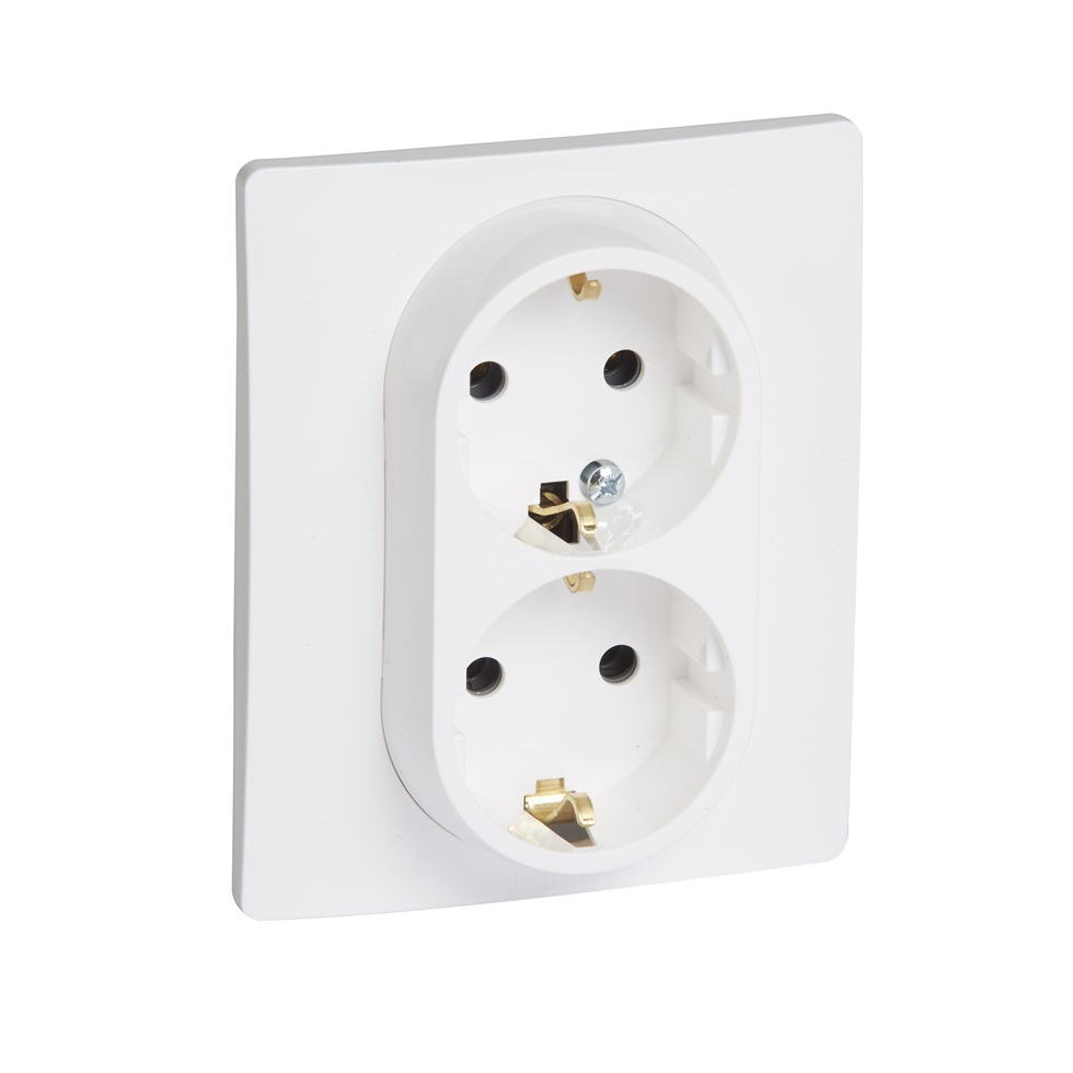 Διπλή πρίζα σούκο λευκό 2x2P+E 16А 250V Niloe Legrand
