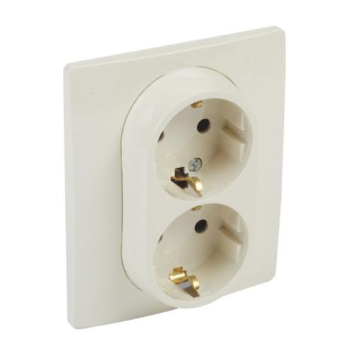 Διπλή πρίζα σούκο κρεμ 2x2P+E 16А 250V Niloe Legrand.