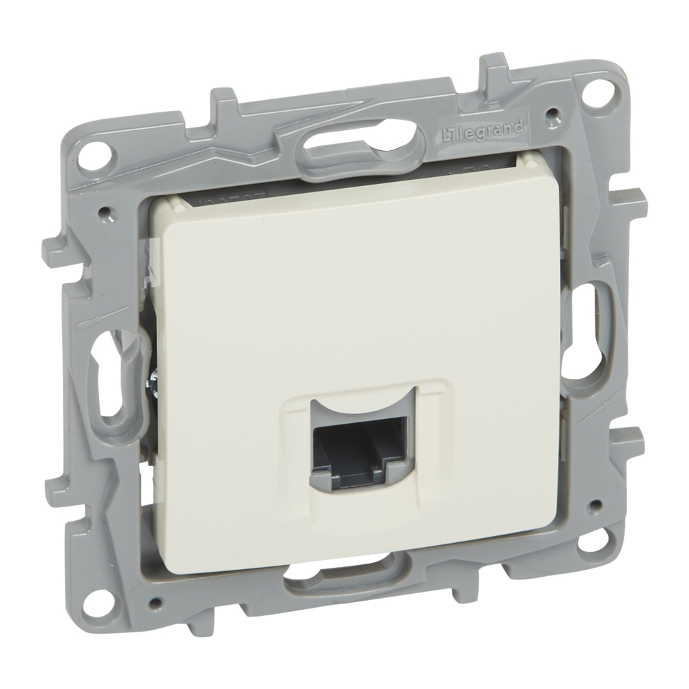 Πρίζα δικτύου RJ45 cat.5 UTP μονάδα μηχανισμού και κάλυμμα χωρίς πλαίσιο κρεμ Niloe Legrand