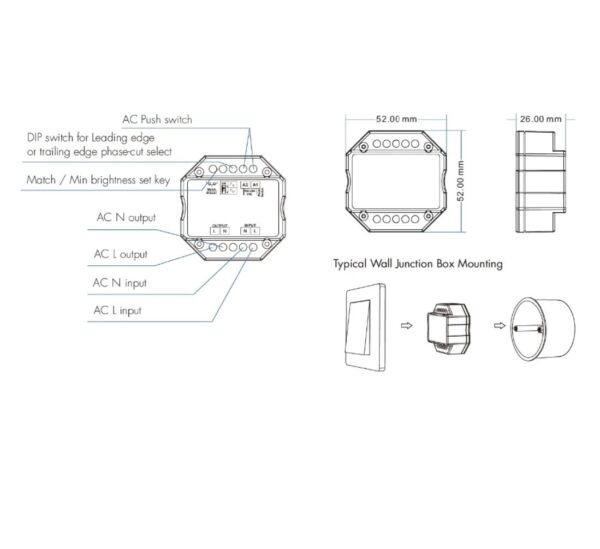 Έξυπνη μονάδα Wi-Fi+PUSH DC dimmer Tuya