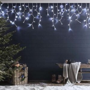 Χριστουγεννιάτικα φωτάκια κουρτίνα, 192 LED, ψυχρό λευκό 6500K, IP44. Ιδανικά για εσωτερική και εξωτερική διακόσμηση.