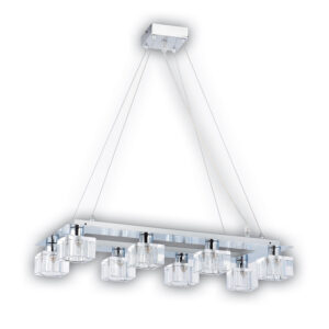 Πολυέλαιος LB Light G9 8x40W με γυαλιστερό χρώμιο και μέταλλο γυαλί.
