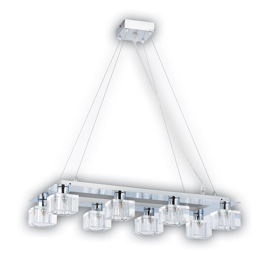 Πολυέλαιος LB Light G9 8x40W με γυαλιστερό χρώμιο και μέταλλο γυαλί.