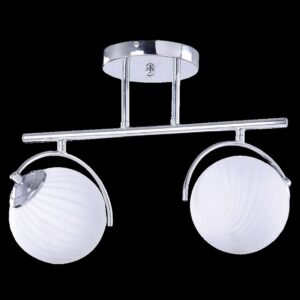 Πολυέλαιος LB Light με 2 υποδοχές E27, μέγιστης ισχύος 60W, χρώμιο λευκό γυαλί.