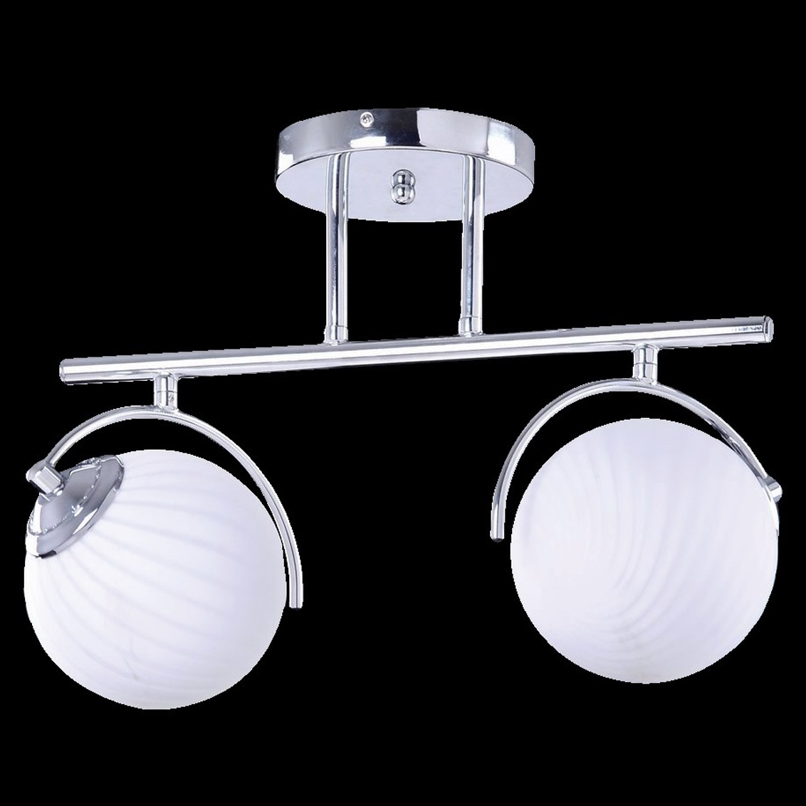 Πολυέλαιος LB Light με 2 υποδοχές E27, μέγιστης ισχύος 60W, χρώμιο λευκό γυαλί.