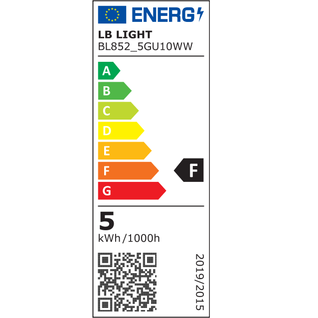 ενεργειακή κλάση - Λαμπτήρας LED SMD GU10 5W 3000K 450Lm