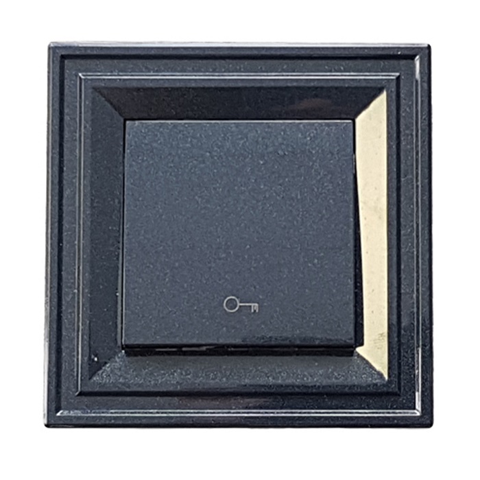 Μπουτόν ανοίγματος πόρτας Classic LB Light σε μαργαριτάρι μαύρο χρώμα, 10A, 250V