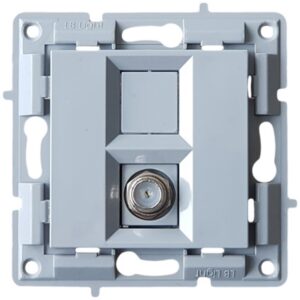 Πριζα τηλεορασης F-connector μοναδα μηχανισμου και καλυμμα χωρις πλαισιο γκρι LB Light.